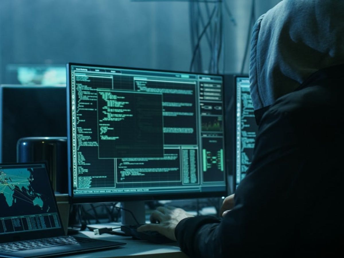 ethical hacker working on computer