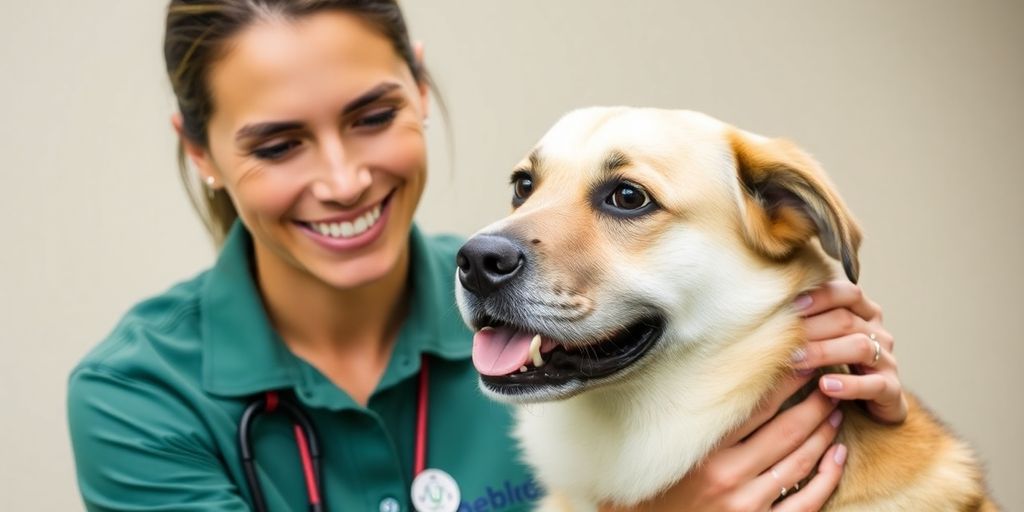 Dog trainer with happy dog