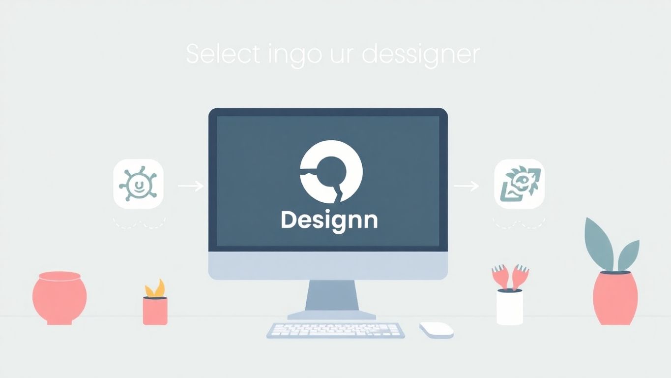 Illustrasjon av logo design prosessen.