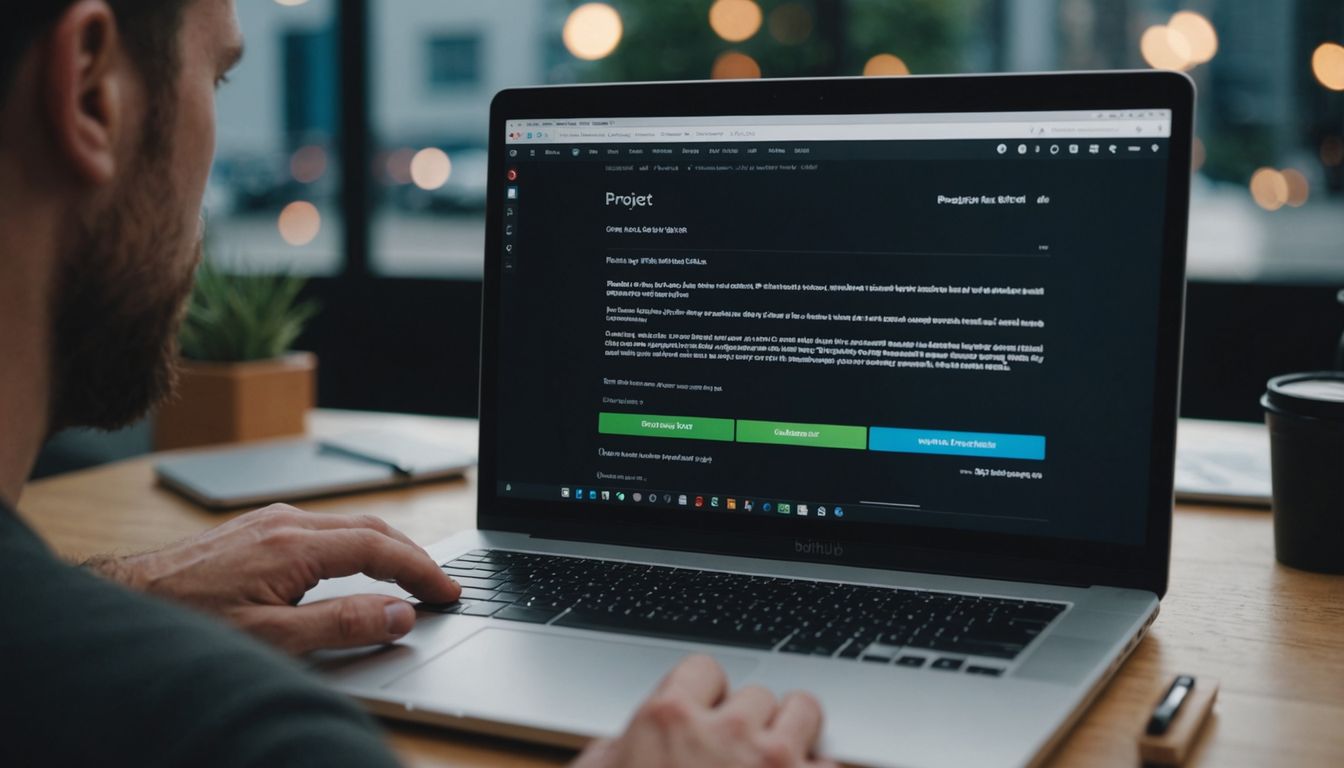 How To Download Project In Github: A Step-By-Step Guide 4 User downloading GitHub project on laptop screen.