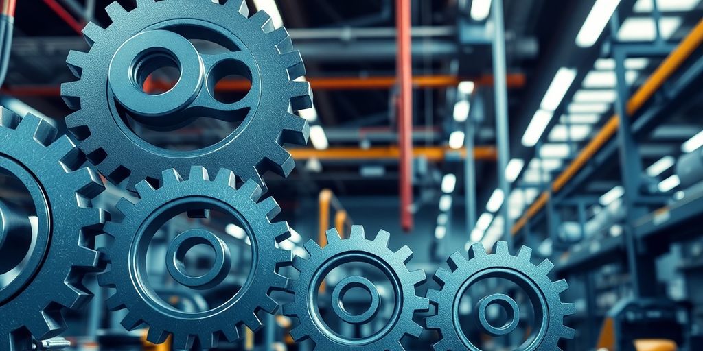 Manufacturing gears integrated with blockchain network.