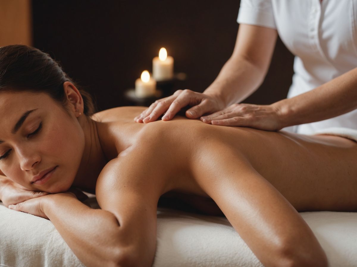 Person receiving a relaxing back massage