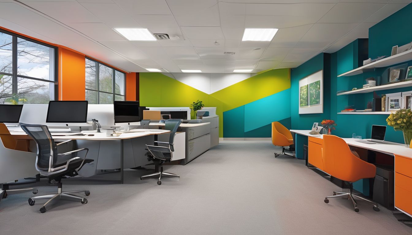modern office design with vibrant colors