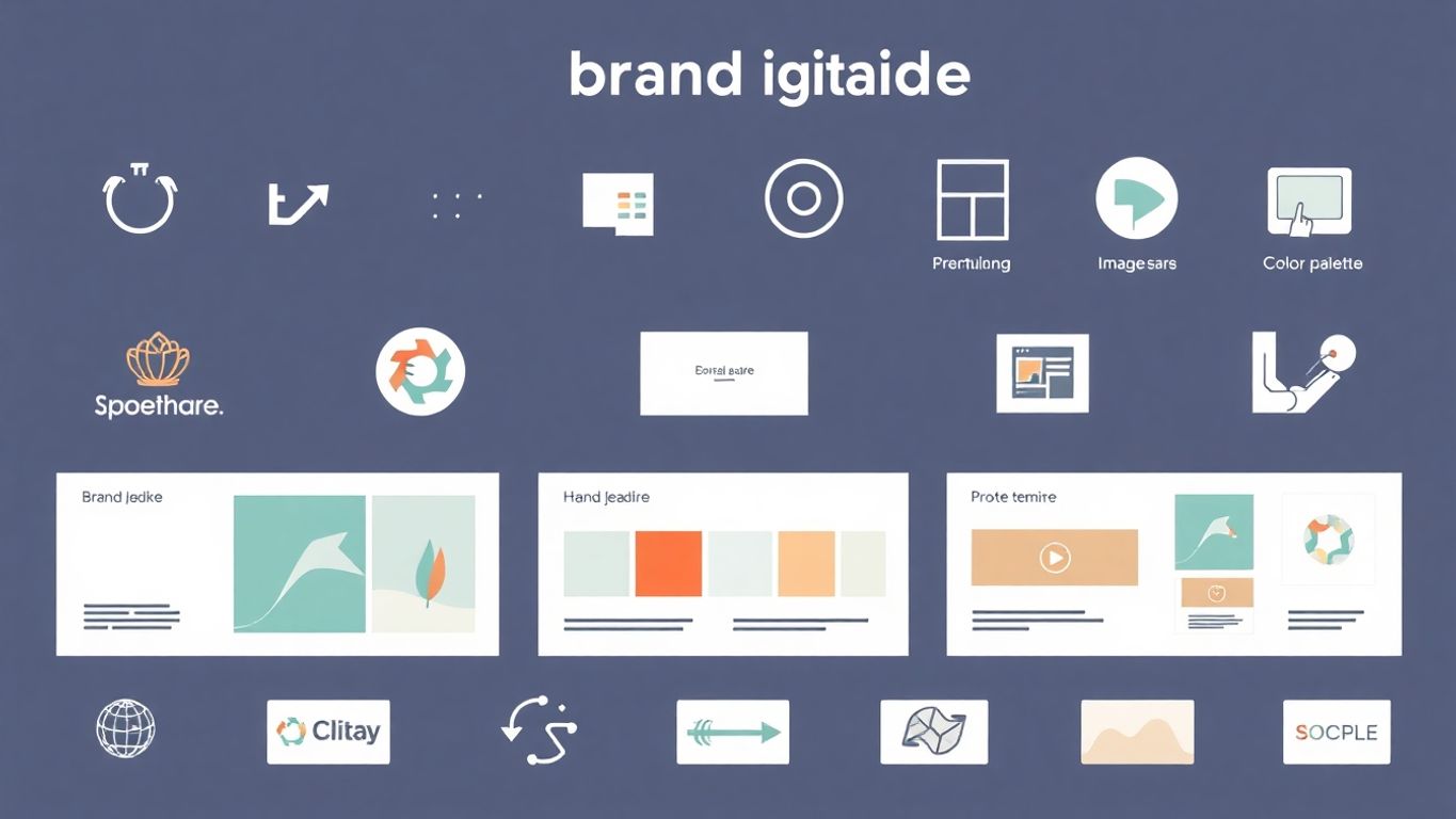 Illustrasjon av en moderne brandguide med myke farger.