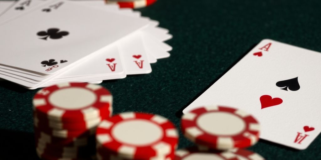 Blackjack cards and chips