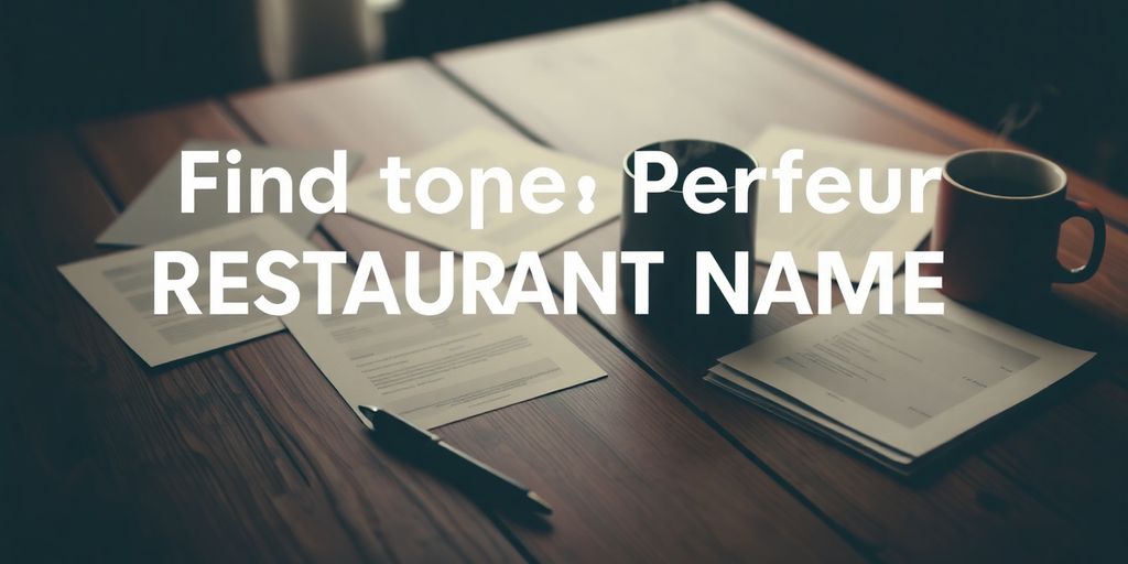 Restaurant name brainstorming for creative ideas.