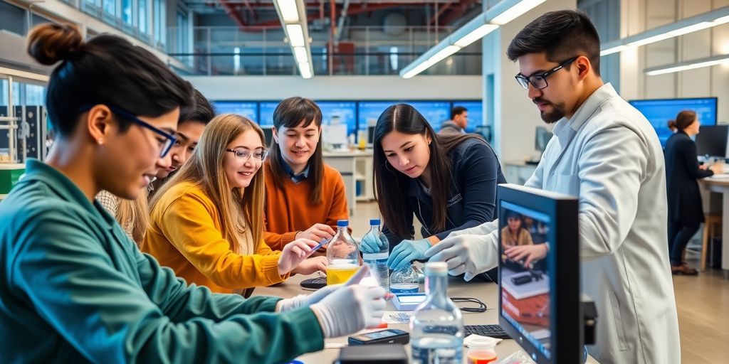 Students collaborating on innovative research projects at IIT.