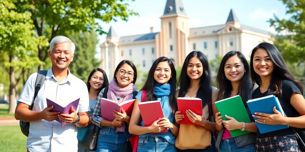 International students enjoying campus life at BYU.