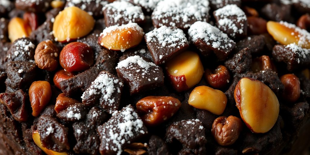 Rich panforte with nuts and dried fruit.