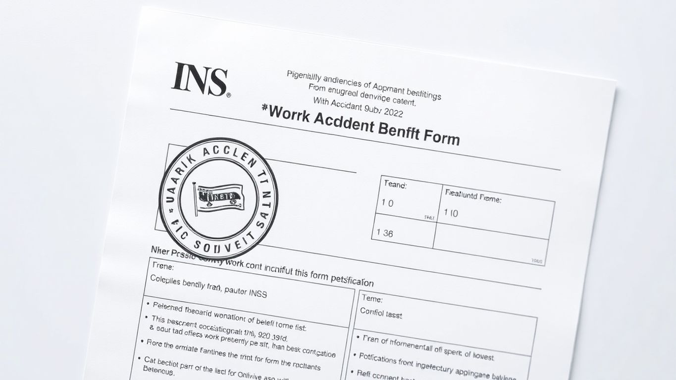Documento do INSS com selo de aprovação.