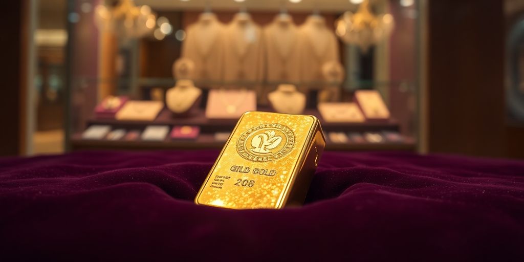 Lingot d'or sur un fond élégant.