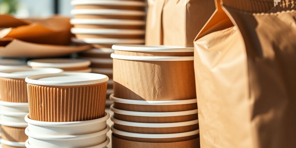 Biodegradable coffee cups and packaging.