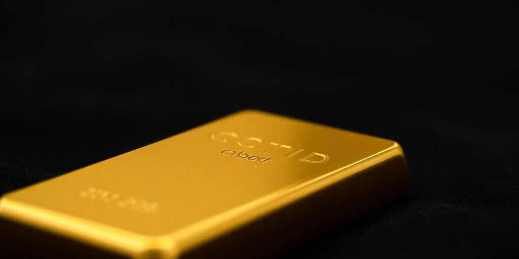 Lingot d'or sur fond sombre