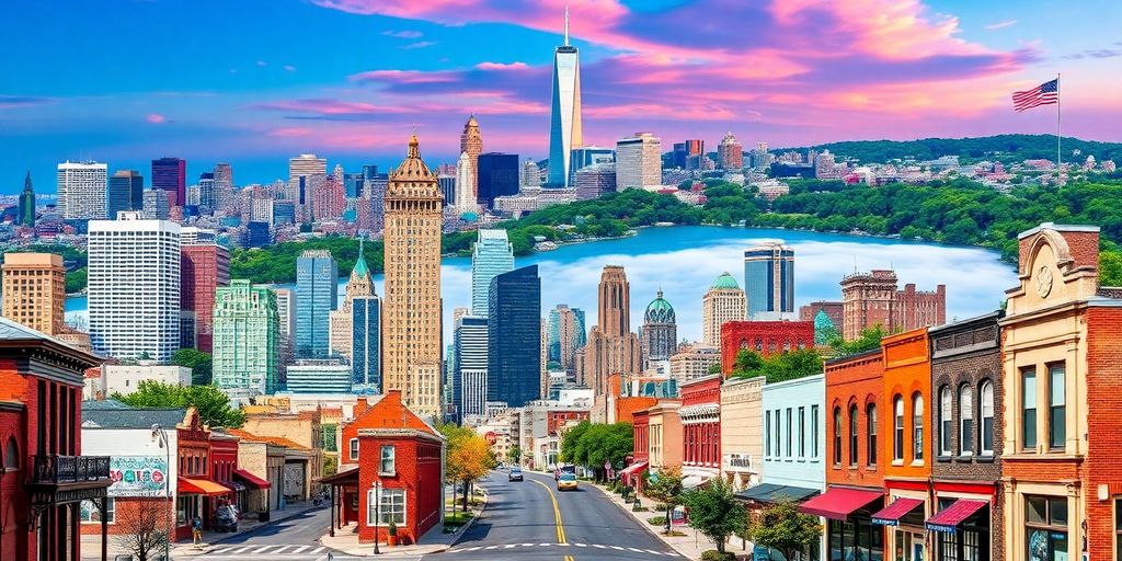 Vast cityscapes and charming towns.