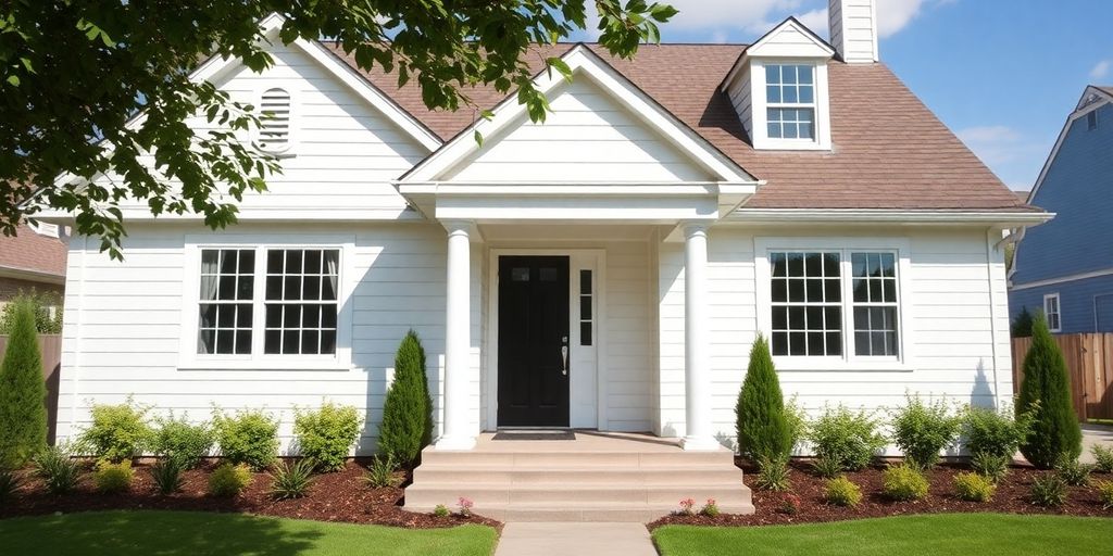 Modern home exterior with updated construction.