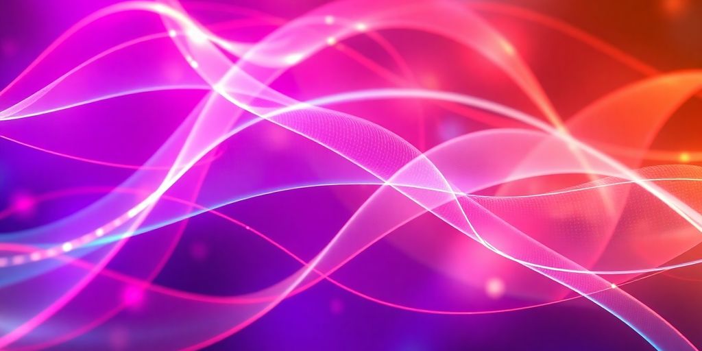 Colorful data patterns and abstract shapes.