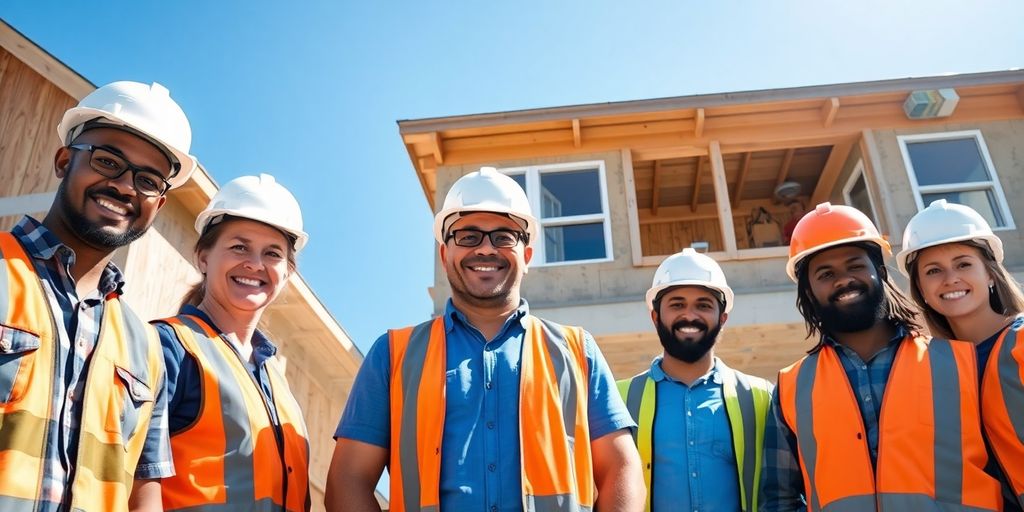 Construction crew on active Johns Creek job site