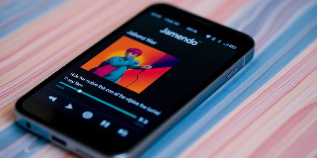 Jamendo music app on a smartphone screen.