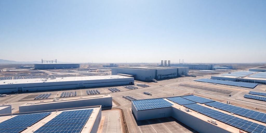 Usine photovoltaïque à Fos-sur-Mer, France.