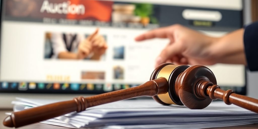 Gavel on auction documents