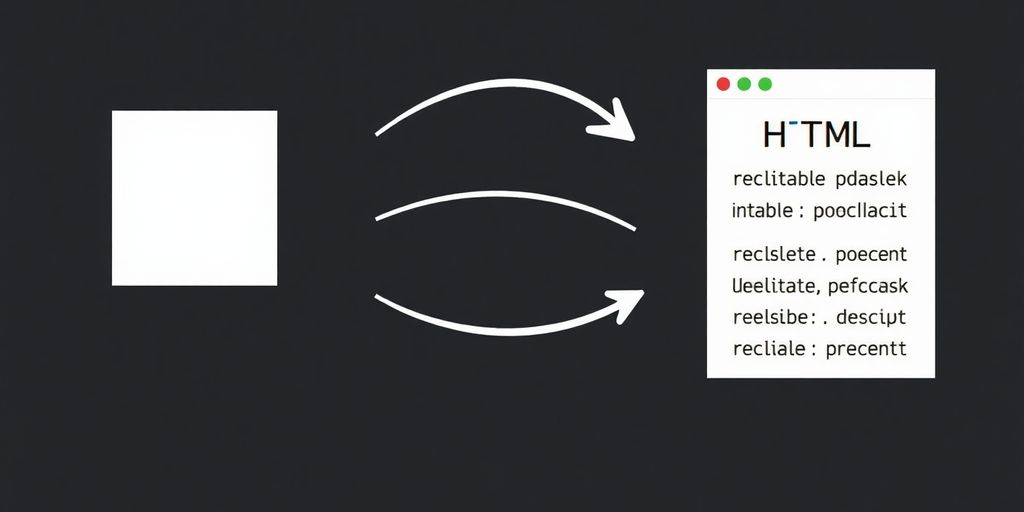 Diagram: image transforming into code.