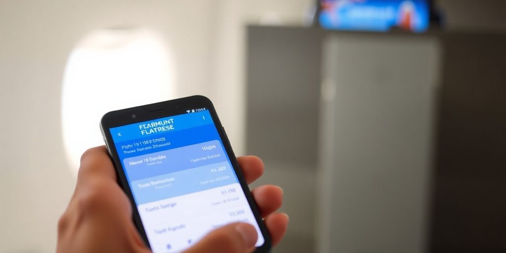 Person viewing flight status on a smartphone.