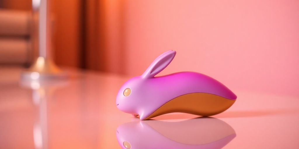 Rabbit vibrator with soft, curved lines.