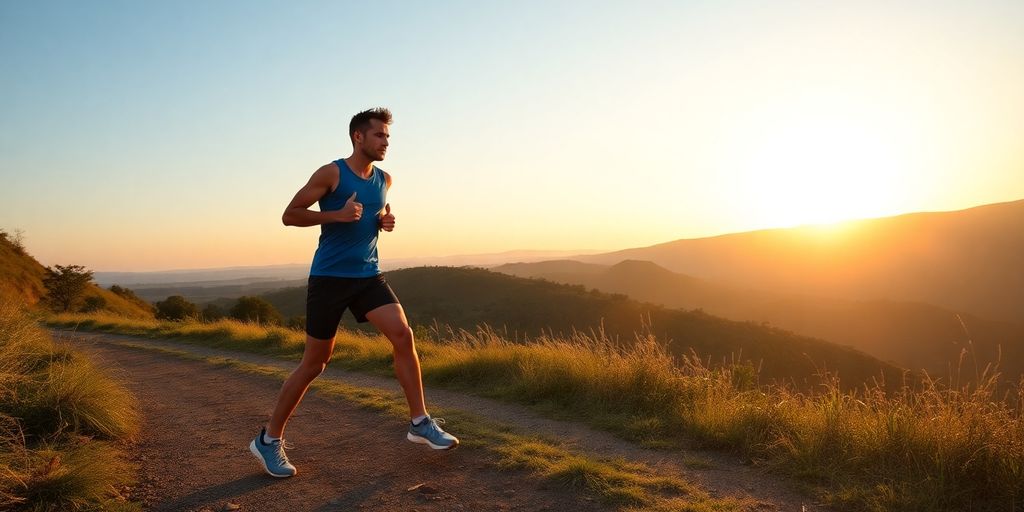 Runner stretching on a trail for injury prevention.