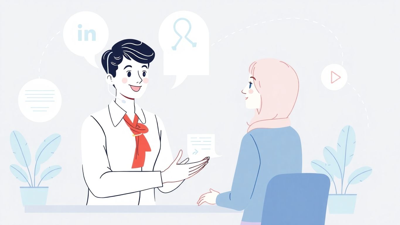 Illustrasjon av første kontakt med kunden.