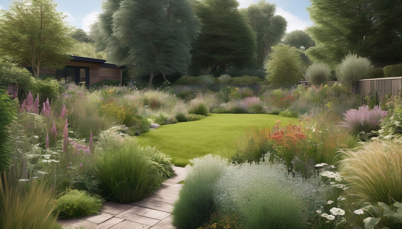 wildlife-friendly garden with meadows and long grass in the UK