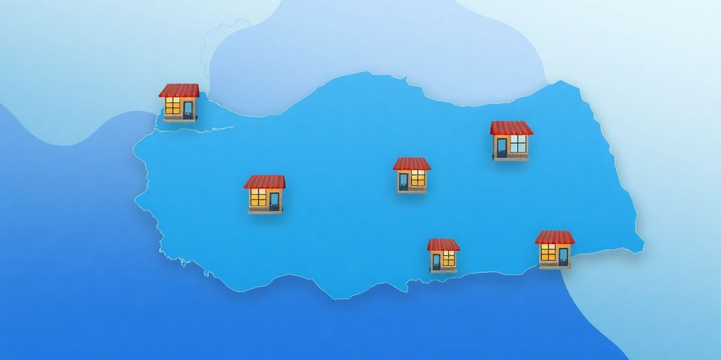 Türkiye haritası üzerinde e-ticaret siteleri.