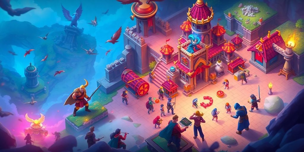 Giocatori costruiscono insieme in un gioco di strategia online.