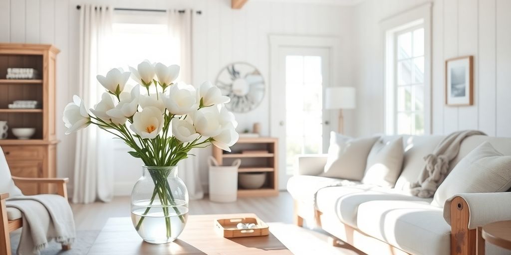 Cozy room with magnolia accents.