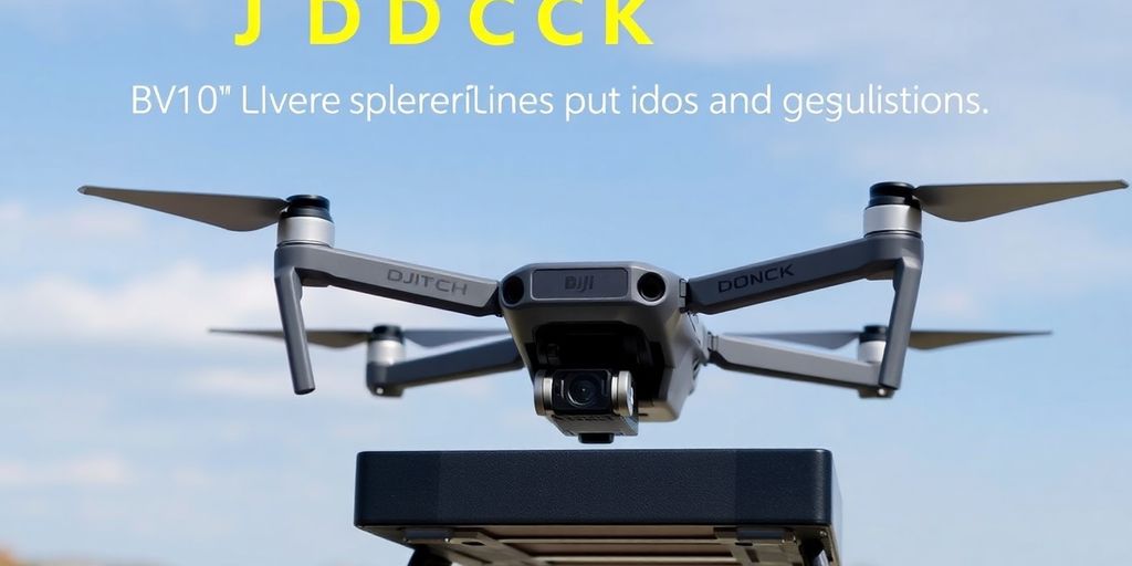 Drone DJI DOCK dans un paysage en plein air.