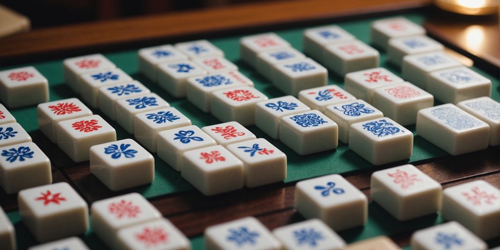 Mahjong wind tiles displayed in an organized manner.