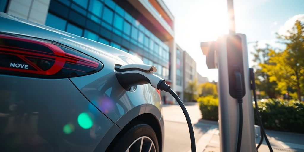 Electric car charges in Illinois.