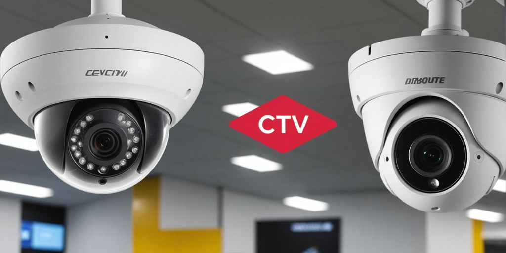 Analogue and IP CCTV cameras side by side.