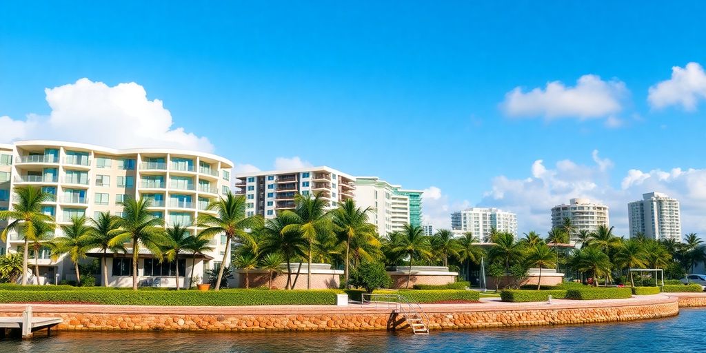 Aventura skyline with waterfront properties.