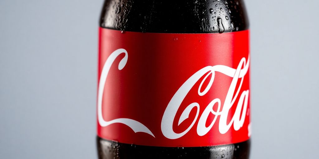 Iconic Coca-Cola bottle with red and white branding.