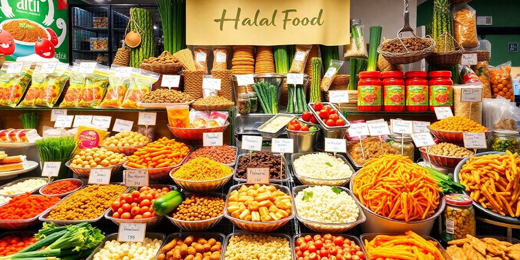 ภาพถ่ายอาหารฮาลาลสีสันสดใสและน่ากิน