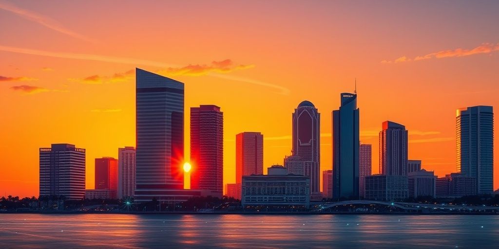 Tampa Bay skyline with thriving tech