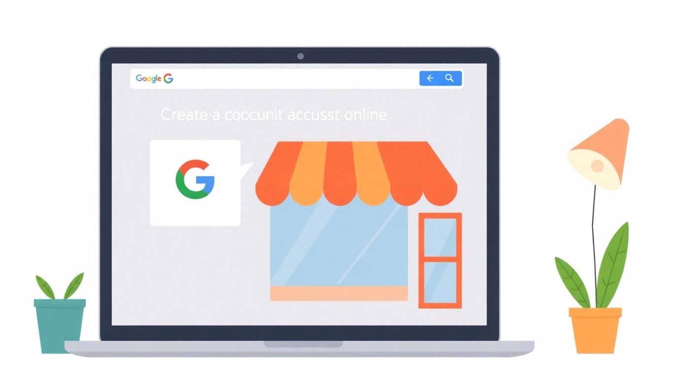 Moderne illustrasjon av Google Min Bedrift konto.