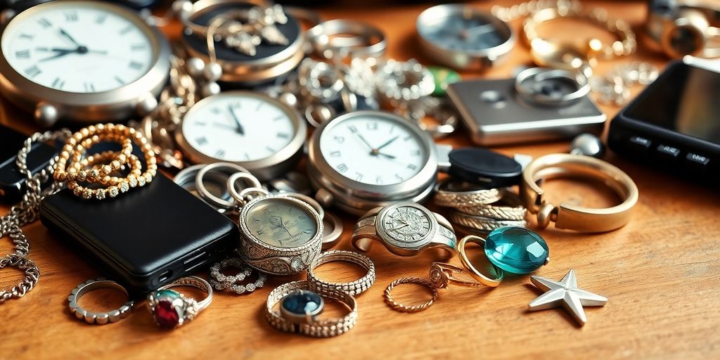 Objets de valeur pour un prêt sur gage.