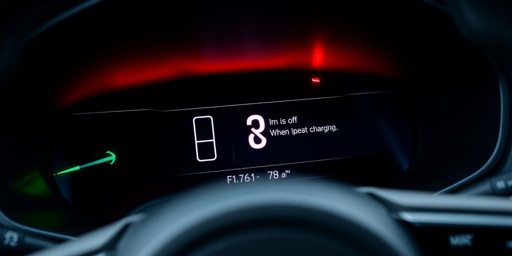 Kia Niro EV dashboard with blinking charging light.