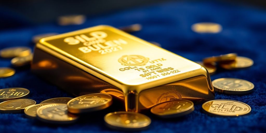 Barre d'or sur un fond de velours.