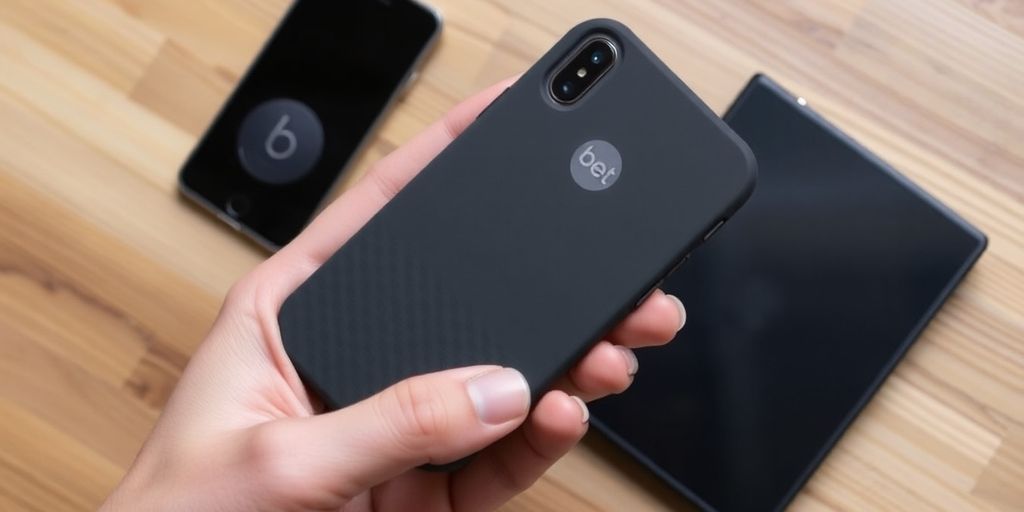 Stylish Beat iPhone case on a modern desk.