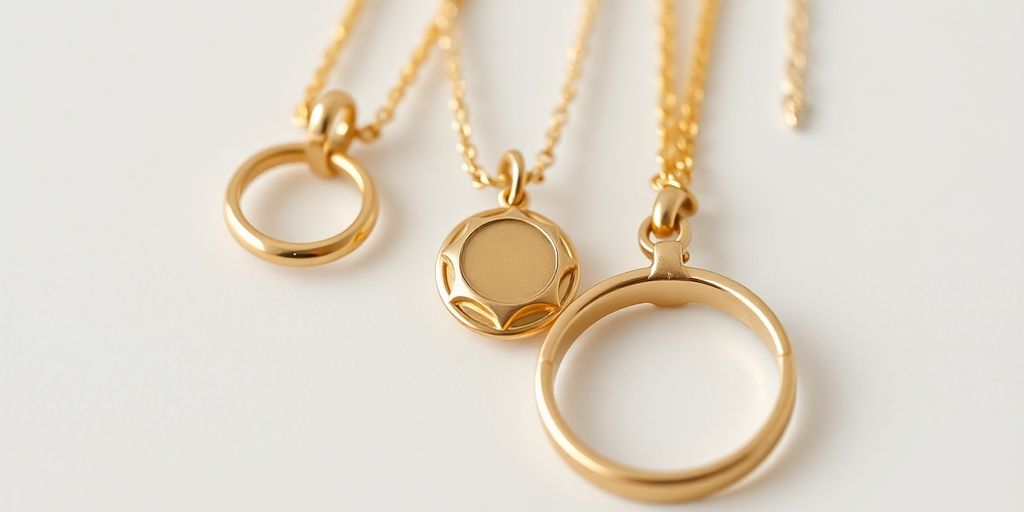 Bijoux en or sans poinçon sur fond neutre.
