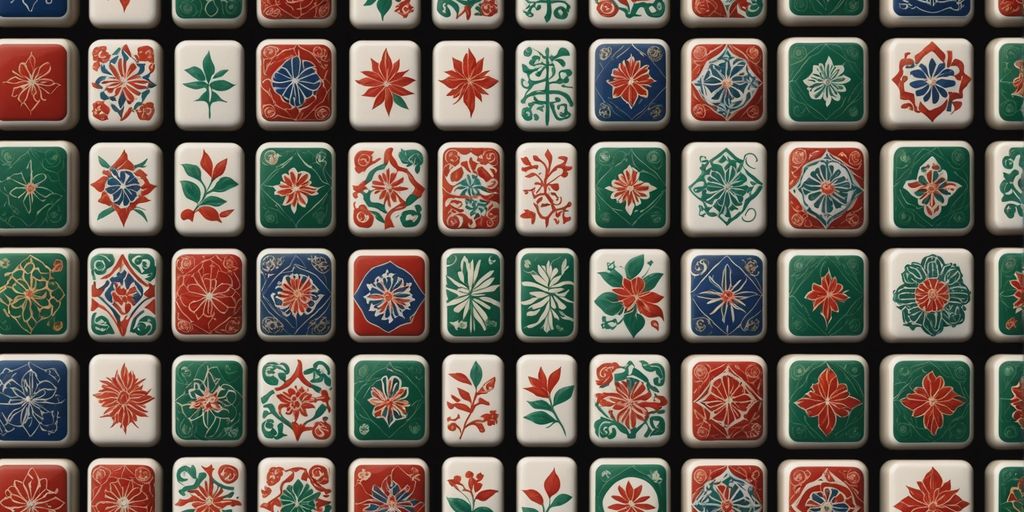 Modern American Mahjong tiles with colorful designs