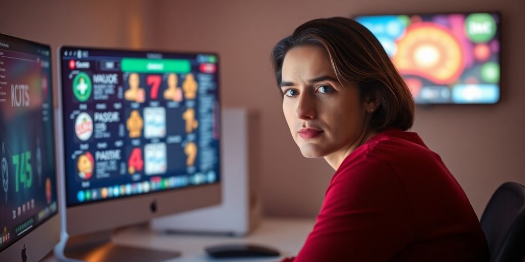 Person calmly playing online casino games with a clear mind.