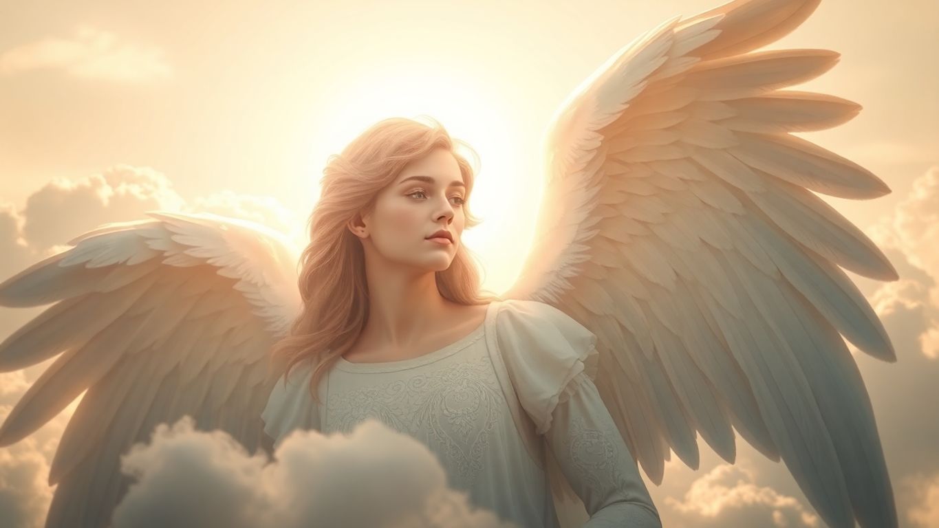 Ángel con ala y suela al fondo